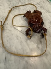 Taxidermy Real Bull Frog Crossbody Coin Purse w/ zipper vintage folk art- Cancun picture