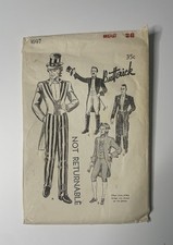 Vtg 1941 Butterick 1697 Uncle Sam Costume Pattern Kid 9-10 Breast 28 FACTORY CUT picture
