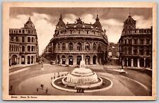 Vtg Genova Italy Piarra De Ferrari Fountain Square Genoa Postcard picture