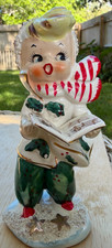 Vintage Geo Z Lefton Holiday Holly Christmas Pixie Caroler 1957 Japan Adorable picture
