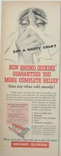 Vintage 1956 Bromo Quinine Cold Remedy Print Ad picture