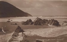 North Devon Windy Day Coast RPPC Real Photo Postcard Judges Ltd c1930s picture
