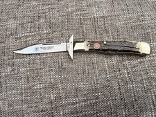 Vintage J.A.Henckels HK-23-S Stag Cheetah Swing Guard Knife Solingen Germany NIB picture