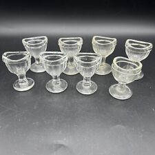 Lot of 8 Vintage Antique Clear Glass Optical Eye Wash Cup Bath Cups picture