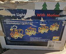 Vintage 3D Santa's Train 4 piece Rope Light Christmas Decoration w Box picture