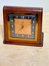 Antique Telechron 4F61 Pharaoh Electric Mantel Clock Art Deco Inlays | Tested OK picture