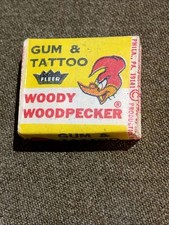 1968 Woody Woodpecker Bubble Gum & Tattoo Sealed Rare Vintage Fleer NOS Original picture