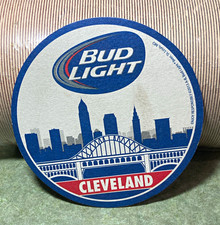 Bud Light Cleveland Beer Coaster Breweriana Bar Pub Man Cave Collectible 110+ picture