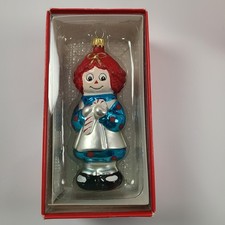 1998 Simon & Schuster Inc. Kurt S. Adler Raggedy Ann Blown Glass Ornament w/Box picture