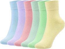 6 Pairs Thin Ankle Socks for Women, Womens Cotton Casual Dress Crew Lightweight picture