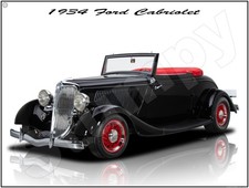 1934 ford cabriolet black  Metal Sign 9