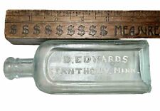 Scarce 1860s Aqua Med Dr. Edwards St Anthony Minnesota Bottle 