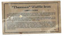 THERMAX WAFFLE IRON DIRECTIONS +ELECTRIC HEATING APPLIANCES picture