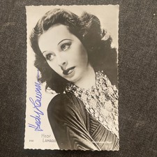 Vintage Hedy Lamarr Cinema Postcard Autograph Signature Dedication picture