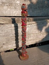 Northwest Coast Antique Seattle Model Totem Pole Nu Chah Nulth Native Nootka picture