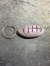 Vintage - 1980's Football Keychain With Laces - Gray and Red picture