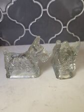 Glass Scottie Dog Figurine Scottish Terrier Candy Container - Vintage picture