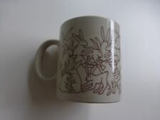 Vintage Taylor & Ng Naughty Rabbits  Coffee Mug Cup Japan Ceramic Brown 1979 picture