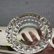 Vintage Ashtray Elegant Heavy Cut Glass Crystal 6” Diameter Ribbon Pattern picture