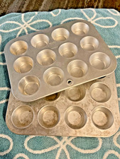Vtge Mirro Mini Muffin Tin Pan Aluminum Tart Cupcake 12 Holes 2