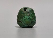 Tibet 18th Century Old Antique Noble Buddhist Jewelry Gem Turquoise Bead Amulet picture