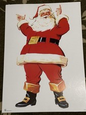 Rare Stokely Van Camp Double sided Santa Claus Cardboard Sign Christmas Xmas picture
