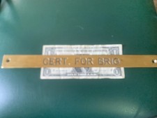 Vintage Original Naval Brass Plaque picture