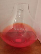 Vintage LSA International Ombre Orange Red Amberina Glass Vase Mouth Blown picture