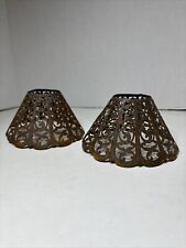 Pair Of Small Antique Metal Lamp Shades Art Nouveau picture