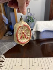 RARE ANTIQUE GERMAN GLASS CHRISTMAS ORNAMENT - Triple Indent  German  Bees picture