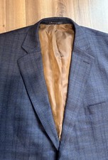 Vintage Pendleton Blazer Sports Coat Men 48 PR Blue Herringbone Blue Wool Elbow picture
