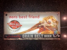 Grain Belt Beer sign with pheasant hunting scene (12