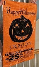 Vtg Crowley's Dept Store Detroit HALLOWEEN Plastic Shopping Bag Trick or Treat picture