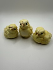 Vintage Goebel West Germany Yellow Baby Chick Porcelain Figurines Set of 3 picture