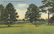 Vintage Linen Postcard City Park Rocky Mount NC Asheville Post Card Co. picture