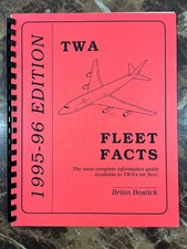 TWA Airlines Fleet Facts 1995-96 Edition Book Booklet A330 727 747 767 L-011 DC9 picture