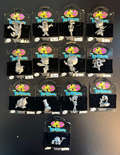 Vintage 1994 Hanna-Barbera Flintstones Pewter-Tone Pins Lot of 13 Original NOC picture