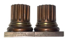 Vintage Dodge Inc USC Bronze Column Bookends Associate University Of Southern Ca picture