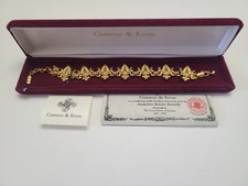 JBK Jacqueline Kennedy French Herald Link Bracelet Blue Gold Tone Camrose Kross picture