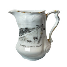 SCOTTS BLUFF- MAIN ST - NEBRASKA NE Antique Souvenir China TRINKET CREAMER picture