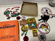 Vintage Official Boy Scout Neckerchief Box W/Patches - Kansas picture