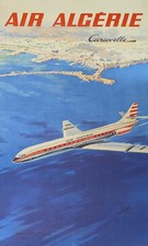C. 1960 Original Air Algerie Caravelle Agency Poster by Paul Lengelle -24