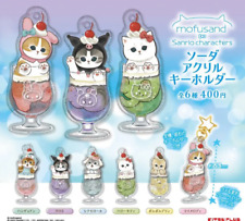 mofusand Sanrio Characters Soda Acrylic Keychain Capsule toy 6Types Complete Set picture