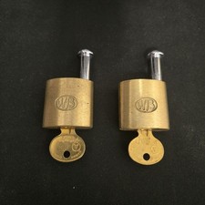Set Of 2 Wilson Bohannan Solid Brass Pin Locks B8 picture