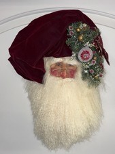 Vintage Signed Helen Lindenmuth Christmas Santa Wall Hanging Deco, BIG, 2002 picture