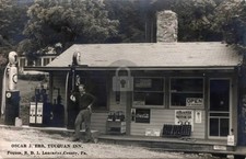 Pequea PA Roadside Inn Hotel Gas Pumps Coca Cola RPPC Postcard COPY picture