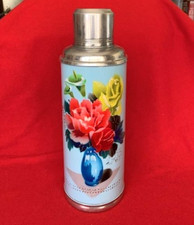 1960s-70s Vintage Chinese Glass Liner Insulated 2L Thermos Flying Crane picture