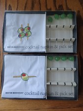 Two Boxes ~ Boston Warehouse ~ Cocktail Napkin & Pick Sets picture