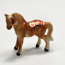 Miniature Bone China Brown Palomino Horse Pony Figurine Japan picture