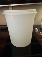 RARE Vintage Tupperware Giant Tall Round Sheer White Dry Goods Container picture
